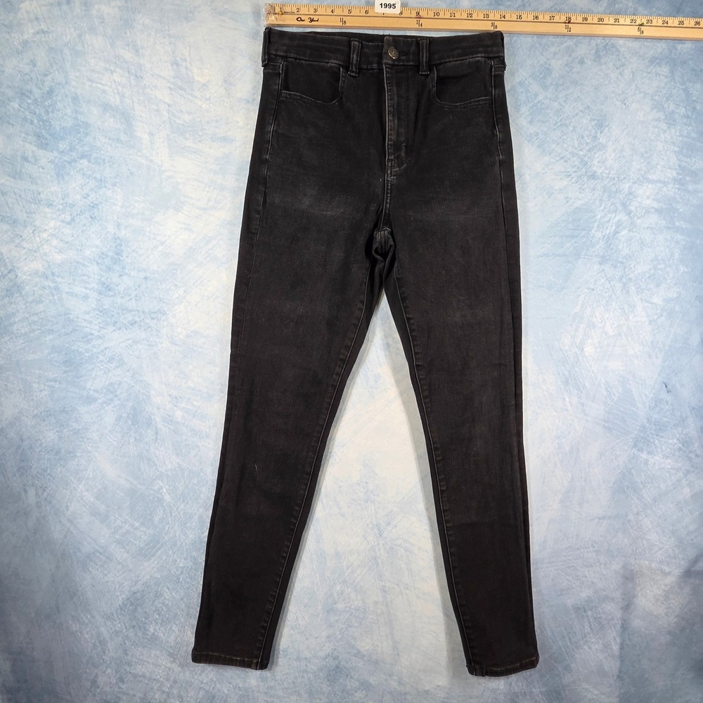 American Eagle Ne(x)t Level Stretch High Waisted Skinny Jeans Black Womens Sz 6